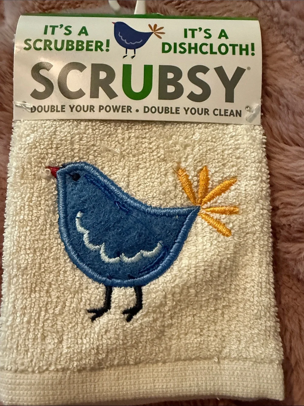 Scrubsy Blue Bird Scrubber Dishcloth by Smart Scrubs